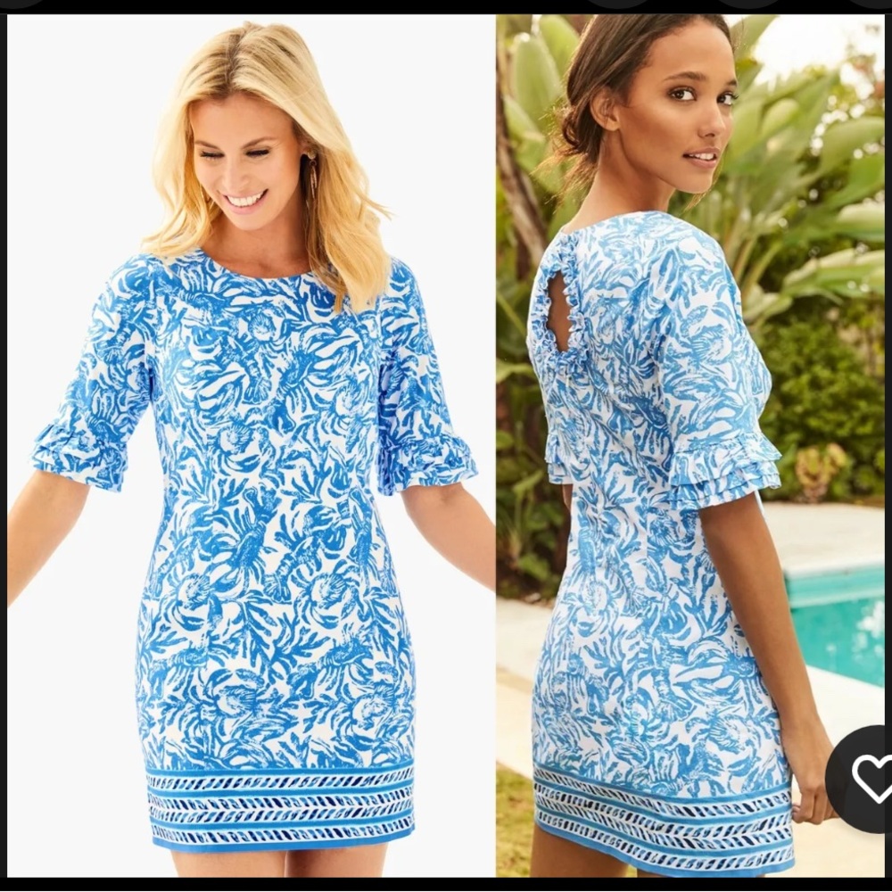 Lilly Pulitzer Fiesta On A Roll Engineered Lobster Dress size 6
